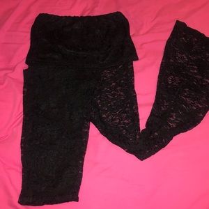 NWT. Lace flare pants. Shorts on top!